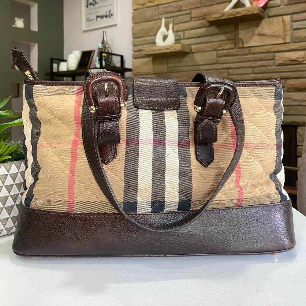 Burberry Beige and Brown Plaid Shoulder Bag - Picture 3 of 16